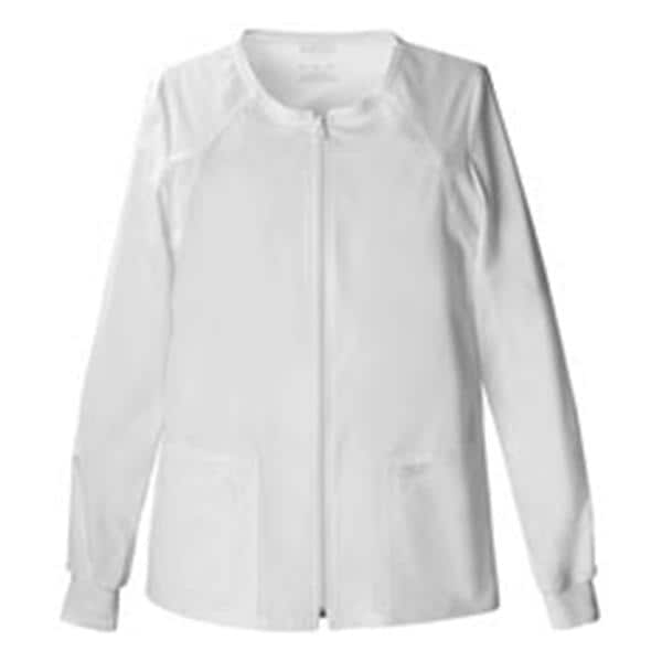 Warm-Up Jacket 4 Pockets Long Sleeves / Knit Cuff 5X Large White Womens Ea