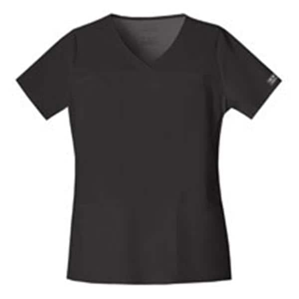 Cherokee Scrub Shirt V-Neck 3 Pockets Short Sleeves Medium Black Womens Ea