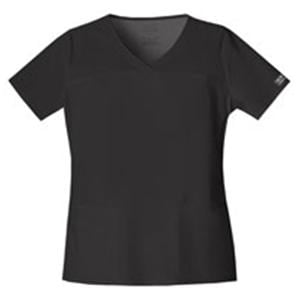 Cherokee Scrub Shirt V-Neck 3 Pockets Short Sleeves X-Small Black Womens Ea