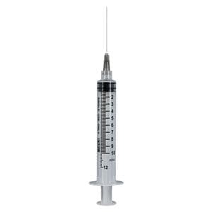 Hypodermic Syringe/Needle 22gx1-1/2" 10-12cc Black Cnvntnl No Dead Spc 100/Bx