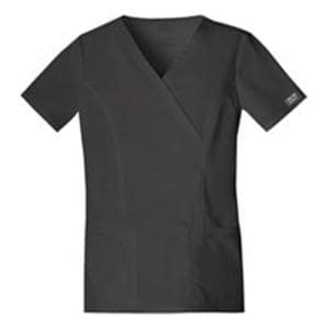 Cherokee Scrub Shirt V-Neck 4 Pockets Short Sleeves 2X Large Black Womens Ea