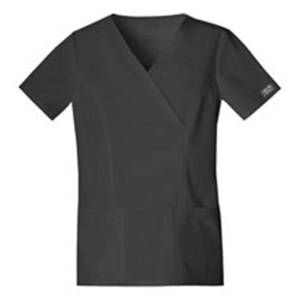 Cherokee Scrub Shirt V-Neck 4 Pockets Short Sleeves 2X Large Black Womens Ea