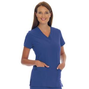 Scrub Shirt V-Neck 3 Pockets Short Sleeves 4X Large New Navy Womens Ea