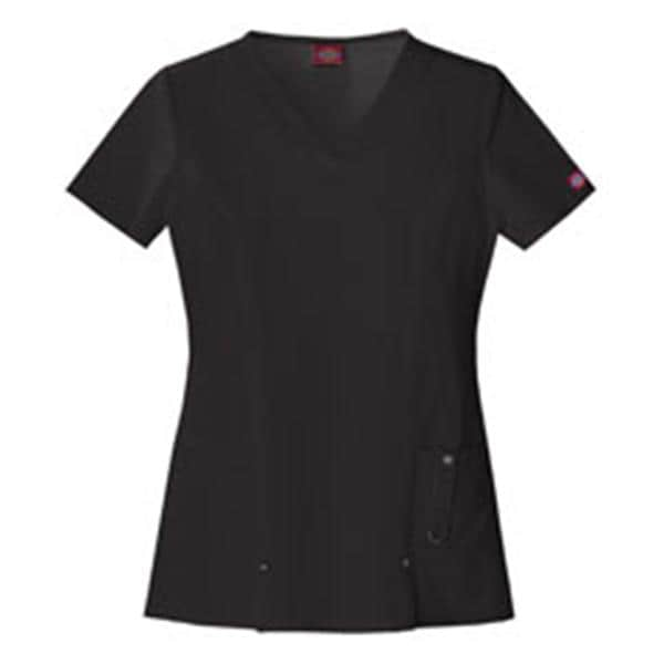 Dickies Scrub Shirt V-Neck 3 Pockets Short Sleeves 3X Large Black Womens Ea