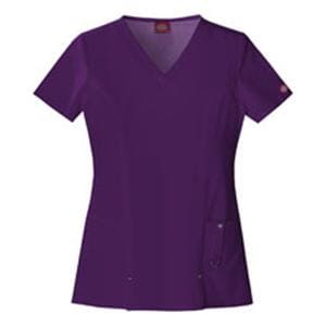 Dickies Scrub Shirt V-Neck 3 Pockets Short Sleeves 3X Large Eggplant Womens Ea