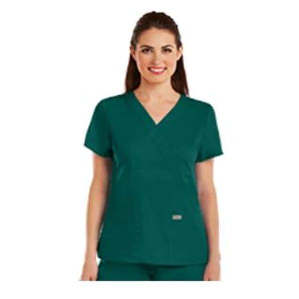 Scrub Top 3 Pockets Hunter Green Ea