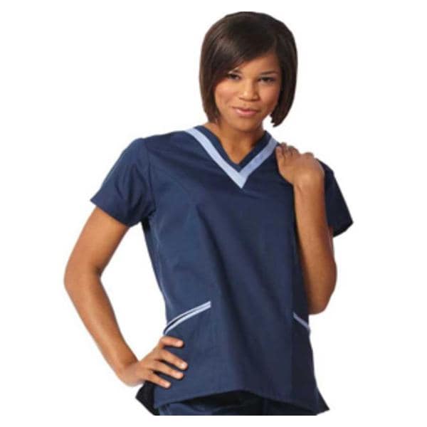 Fashion Poplin Scrub Shirt Womens 2X Large Navy / Ceil Ea