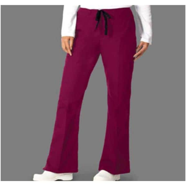 Fashion Poplin Scrub Pant 3 Pockets Medium Burgundy Womens Ea