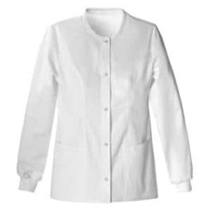 Luxe Warm-Up Jacket 3 Pockets Long Sleeves / Knit Cuff 5X Large White Womens Ea