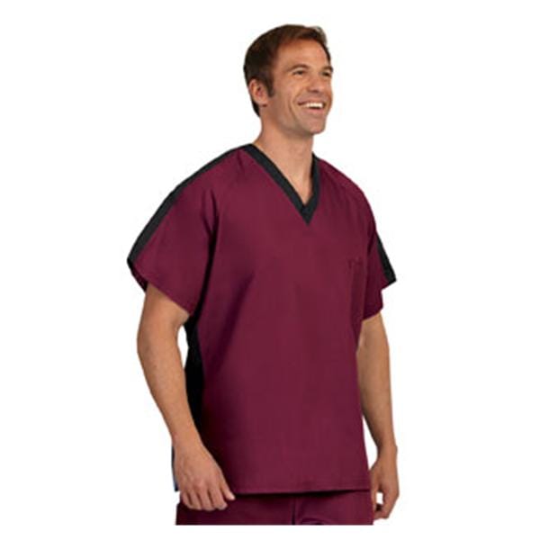 Fashion Seal Scrub Shirt 7181 Unisex Large Black / Burgundy Ea