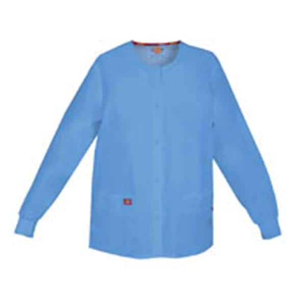 Warm-Up Jacket 2 Pockets Knit Cuffs Small Ceil Blue Womens Ea