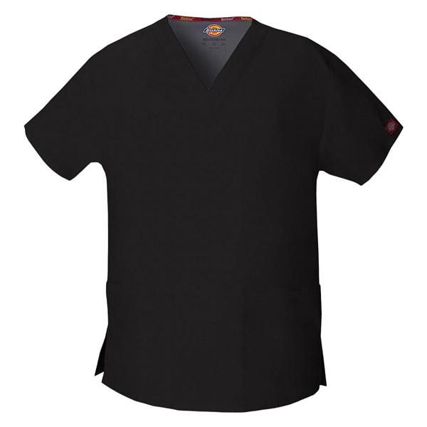 Dickies Scrub Shirt V-Neck 3 Pockets Short Sleeves X-Small Black Womens Ea