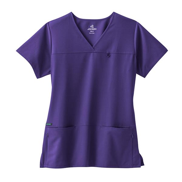 Jockey Scrub Shirt 4 Pockets Large Purple Womens Ea