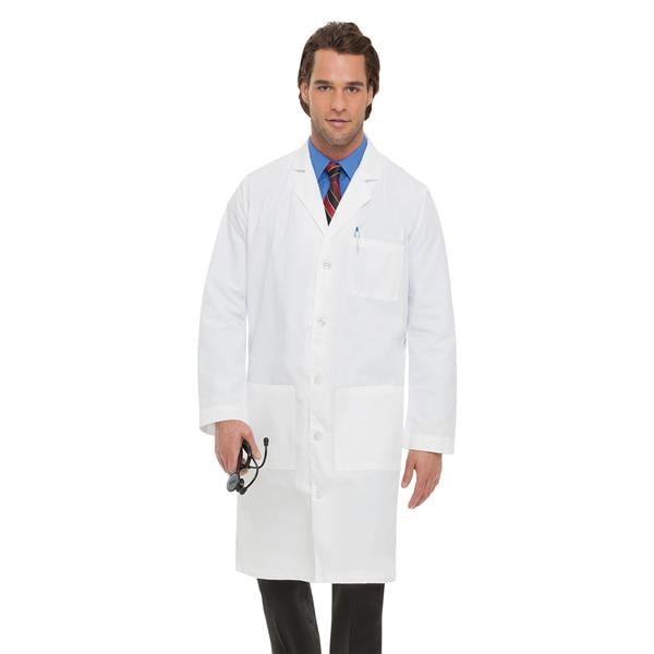 Lab Coat 3 Pockets Long Sleeves 41.5 in White Mens Ea