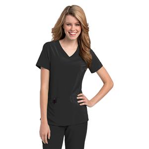 Urbane Scrub Shirt V-Neck X-Small Black Womens Ea