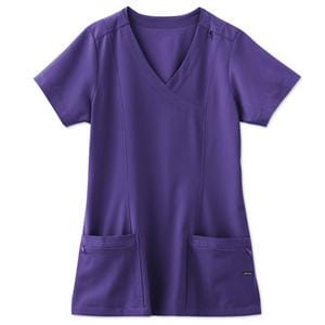 Jockey Scrub Shirt V-Neck 5 Pockets Short Sleeves Small Purple Womens Ea