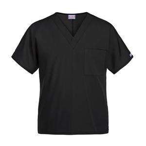 Cherokee Scrub Top V-Neck 1 Pocket Dolman Sleeves Large Black Unisex Ea