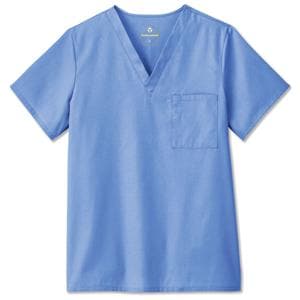 Scrub Shirt V-Neck 1 Pocket Set-In Sleeves Medium Ceil Blue Unisex Ea