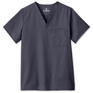 Scrub Shirt V-Neck 1 Pocket Set-In Sleeves Large Charcoal Unisex Ea