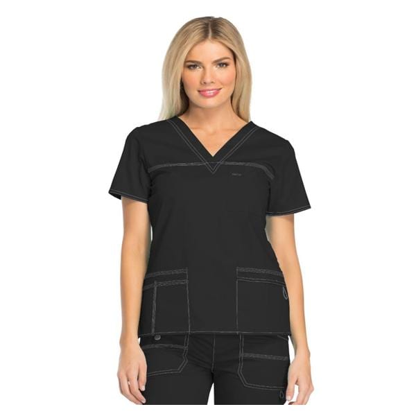 Dickies Scrub Shirt Short Sleeves 4X Large Black Ea