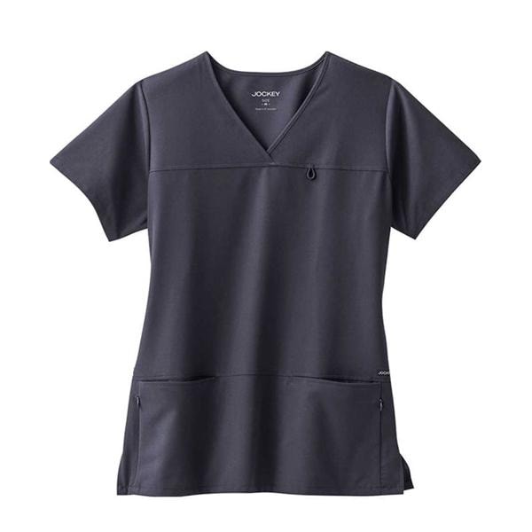 Jockey Scrub Shirt 4 Pockets Small Charcoal Womens Ea