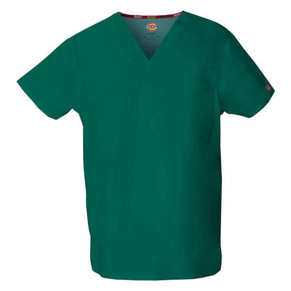 Dickies Scrub Shirt V-Neck Short Sleeves Medium Hunter Green Ea