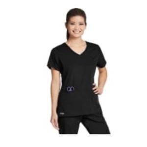 Scrub Top V-Neck 4 Pockets X-Large Black Ea