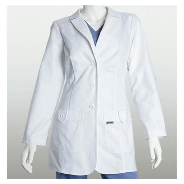 Greys Anatomy Lab Coat 2 Pockets Long Sleeves 32 in Large White Womens Ea