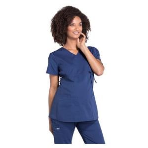 Mock Wrap Scrub Top WW Professionals Womens Small Navy Ea