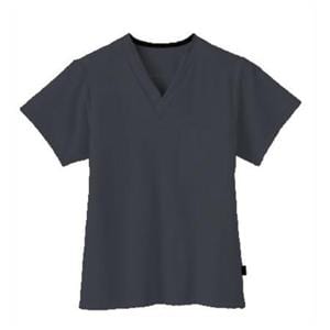 Scrub Top V-Neck 1 Pocket Large Charcoal Unisex Ea