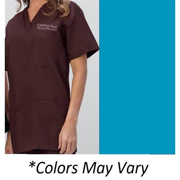 Scrub Top V-Neck 3 Pockets Set-In Sleeves X-Large Pacific Blue Unisex Ea