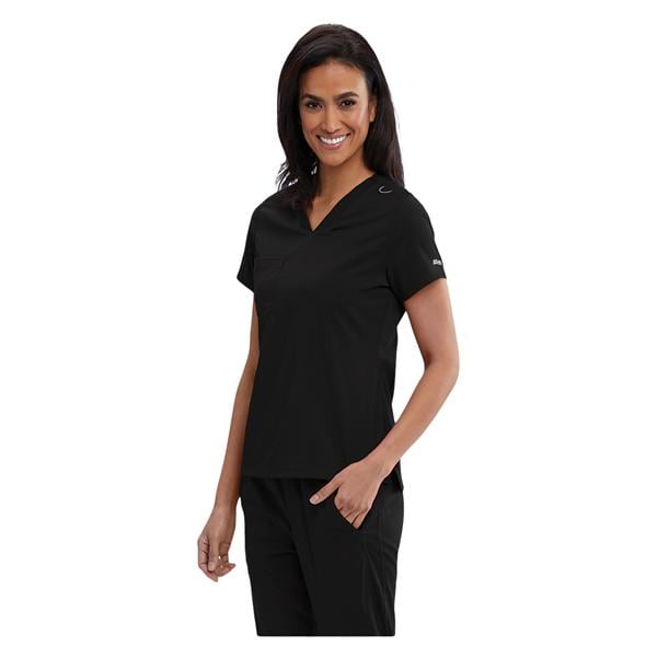 Bree Scrub Top V-Neck 1 Pocket Large Black Ea