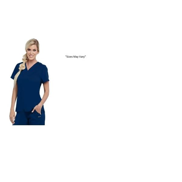 Bree Scrub Top V-Neck 1 Pocket 2X Large Indigo Ea