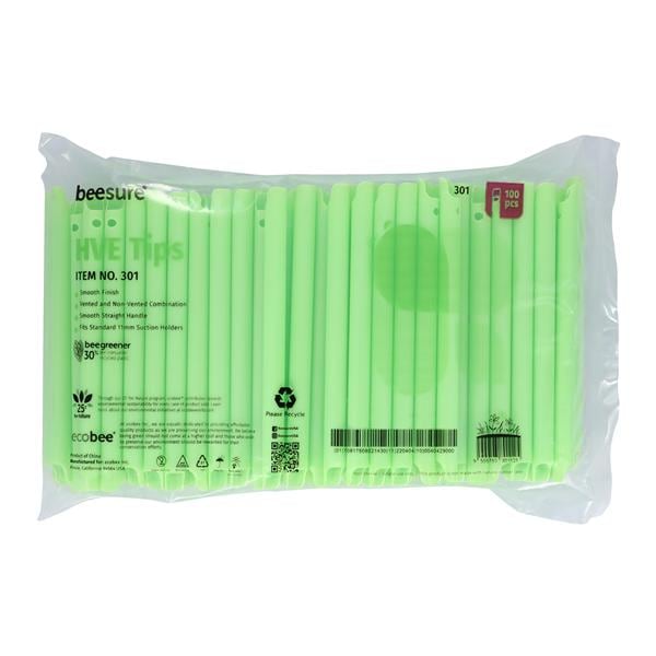 BeeSure Evacuator Tip Vented / Nonvented Green 3000/Ca