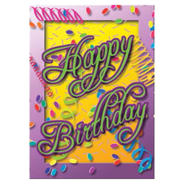 Imprinted Recall Cards Birthday Confetti 4 in x 6 in 250/Pk