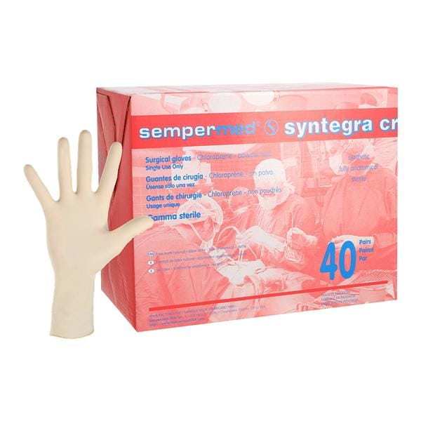 SemperMed Syntegra CR Chloroprene Surgical Gloves 6.5 Natural, 6 BX/CA