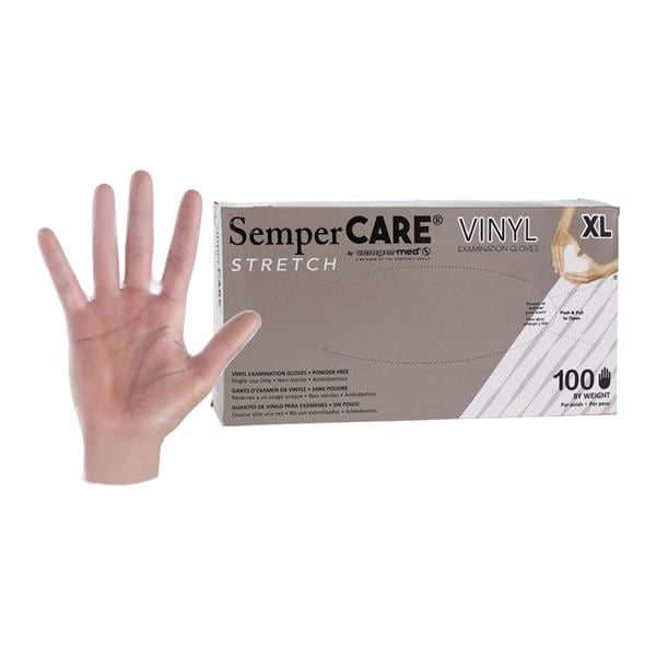 Sempercare Vinyl Exam Gloves X-Large Cream Non-Sterile