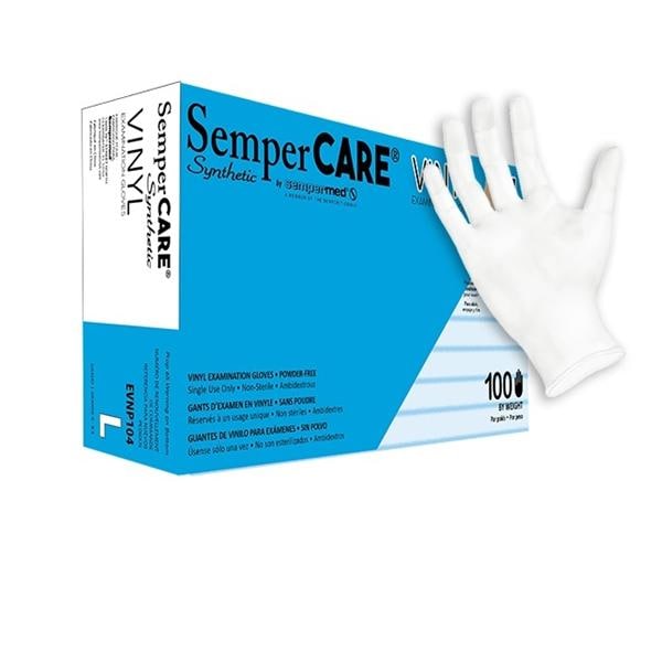 Sempermed Vinyl Exam Gloves Large Clear Non-Sterile