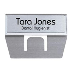 Pocket Name Badge Silver 0.75 in x 2.75 in Ea