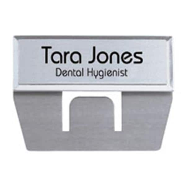 Pocket Name Badge Silver 0.75 in x 2.75 in Ea