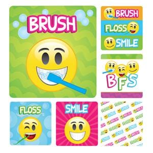 Stickers 2.5 in x 2.5 in Emoji Assorted 100/Rl