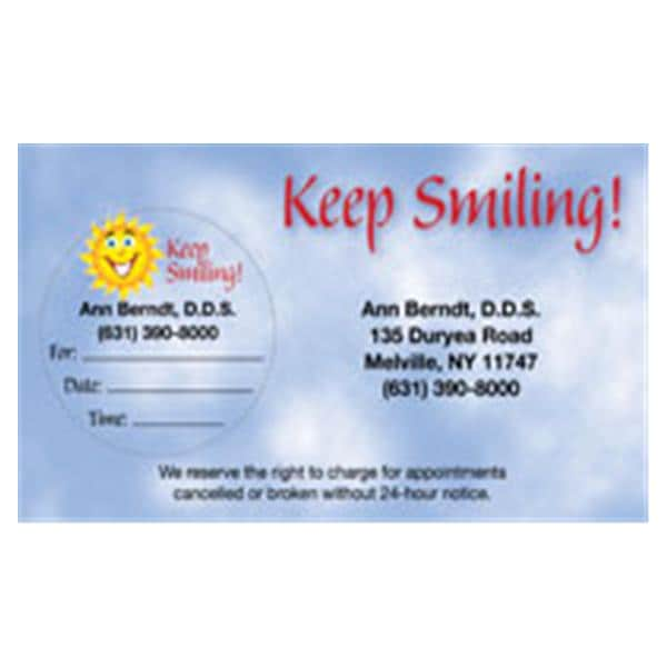 Peel N Stick Appointment Card Smiling Sun 500/Bx