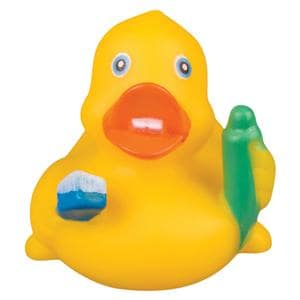 Toy Squeak Brushing Duck Yellow 24/Pk