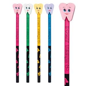 Pencils Tooth Eraser Assorted Colors 36/Pk