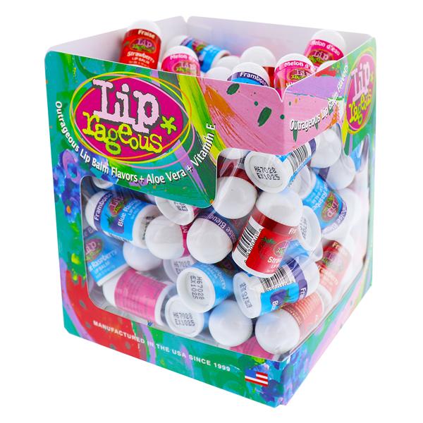 Lip Rageous Lip Balm Mini Assorted Cube Container 100/Pk, 12 PK/CA