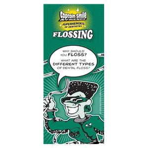 Captain Smile & Friends Brochure Flossing 4 Panels English 50/Pk