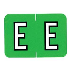 Sycom "E" End Tab Green Labels 1"x1.5" 500/Rl