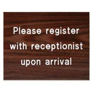 Formatted Wall Sign Register Arrival Plastic Ea