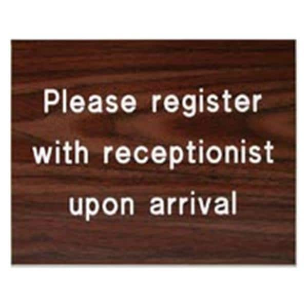 Formatted Wall Sign Register Arrival Plastic Ea