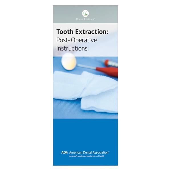 Brochure Tooth Extraction: Post-Operative Instructions 8 Panels English 50/Pk